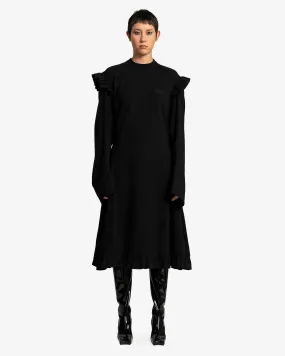 VETEMENTS Ruffle Jersey Dress in Black